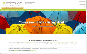 Menzies Law website homepage